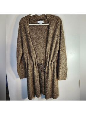 K I K I T Brown Tie Waist Long Knit Cardigan Sz XL